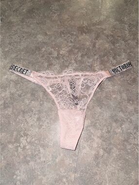 Soft Light Pink Lace Victoria's Secret Shine Strap Panty